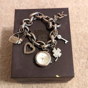Anne Klein charm bracelet with watch